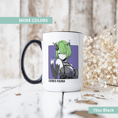Goth Ceres Fauna Mug, Vtuber Mug, Goth Ceres Fauna Coffee Cup, Goth Ceres Fauna Merch, Customized Coffee Mug, Vtuber Merch, Hololive Fan Merch, Gift For Friend