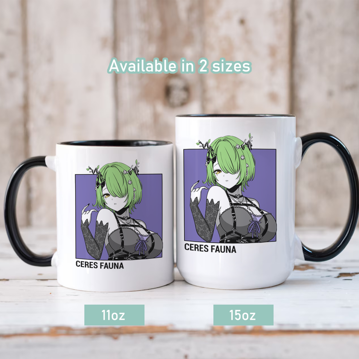 Goth Ceres Fauna Mug, Vtuber Mug, Goth Ceres Fauna Coffee Cup, Goth Ceres Fauna Merch, Customized Coffee Mug, Vtuber Merch, Hololive Fan Merch, Gift For Friend