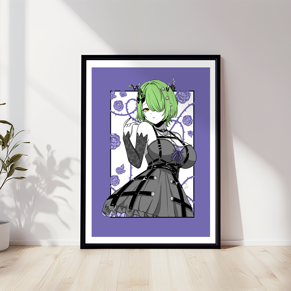 Ceres Fauna Wall Art Goth Ceres Fauna Hololive Merch Vtubers Gift Hololive Wall Decor Goth Ceres Fauna Merch Vtuber Wall Art Canvas