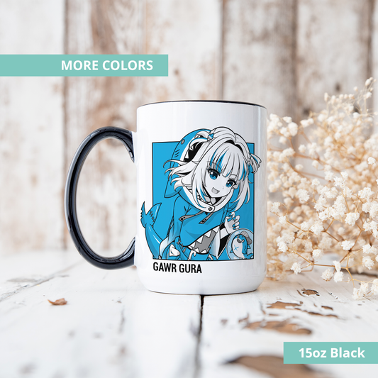 Gawr Gura Mug Vtuber Coffee Mug Hololive Coffee Cup Hololive Myth Mug Gawr Gura Merch Hololive Fan Vtuber Merch Vtuber Fan
