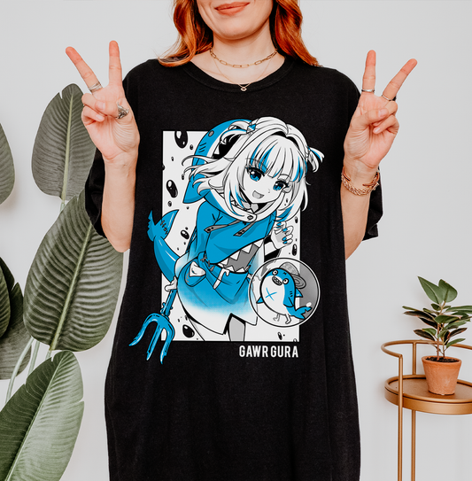 Gawr Gura T-Shirt Vtuber Shirt Hololive Tee Gift for Vtuber Fan Anime Waifu Shirt Cool Vtuber Tee Waifu T-Shirt Gawr Gura Merch