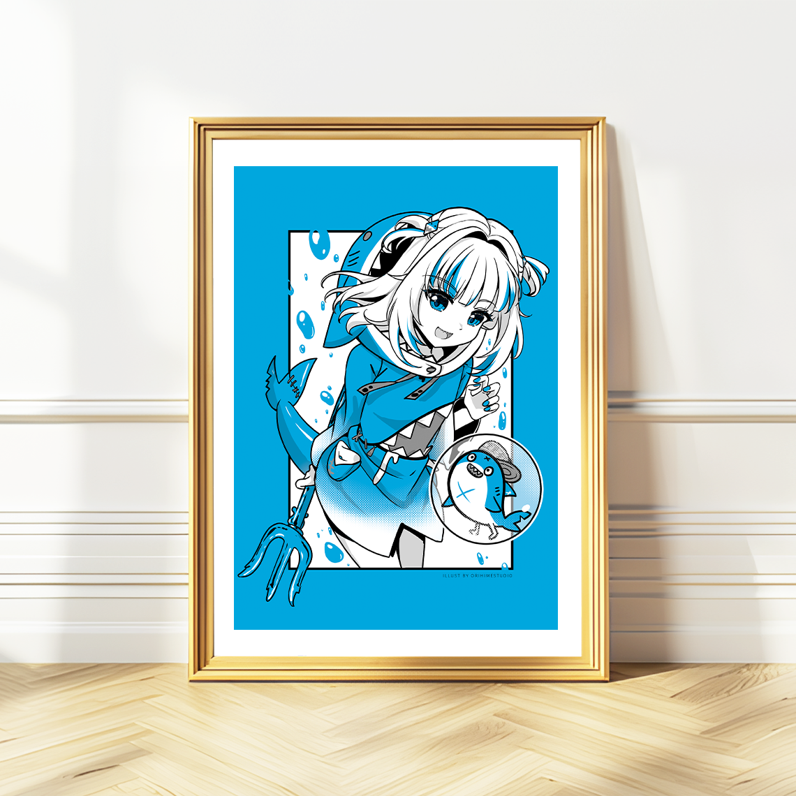 Gawr Gura Wall Art Amelia Watson Poster Hololive Myth Merch Vtubers Gift Hololive Wall Decor Gawr Gura Merch Anime Wall Art Canvas