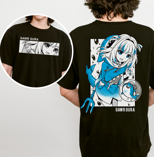 Gawr Gura T-Shirt Vtuber Shirt Hololive Tee Gift for Vtuber Fan Anime Waifu Shirt Cool Vtuber Tee Waifu T-Shirt Gawr Gura Merch