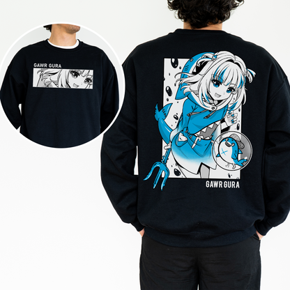 Gawr Gura Sweatshirt Vtuber Crewneck Hololive Shirt Gift for Vtuber Fan Vtuber Waifu Shirt Cool Vtuber Hololive Gawr Gura Sweatshirt Gawr Gura Merch