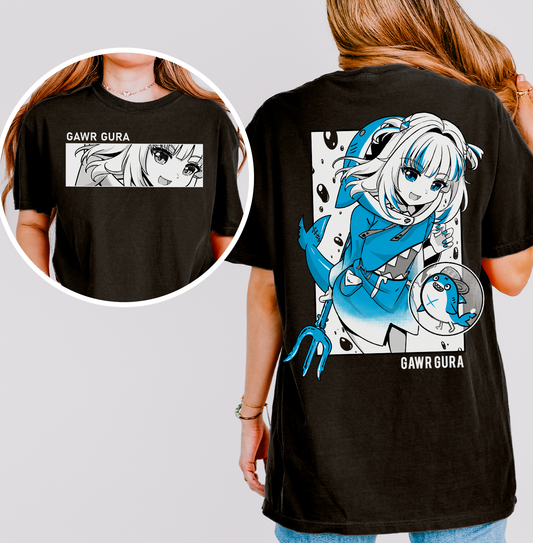 Gawr Gura T-Shirt Vtuber Shirt Hololive Tee Gift for Vtuber Fan Anime Waifu Shirt Cool Vtuber Tee Waifu T-Shirt Gawr Gura Merch