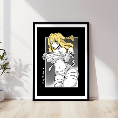 Mummy Girl Art Print Halloween Poster Gift for Game Fan Anime Waifu Poster Cool Anime-Inspired Wall Art Waifu Poster Orihime Studio Merch
