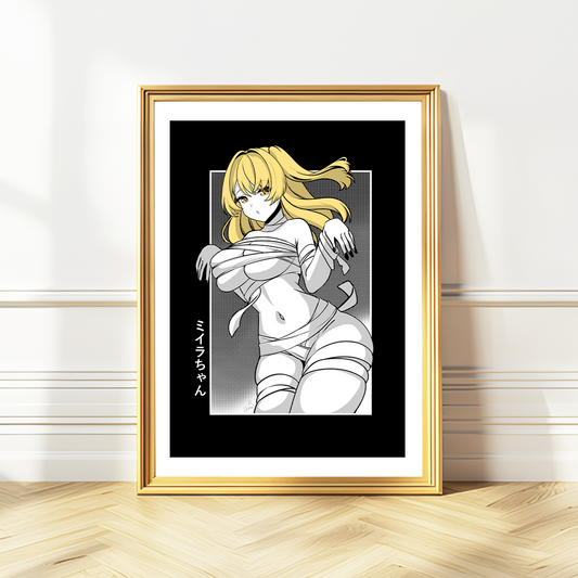 Mummy Girl Art Print Halloween Poster Gift for Game Fan Anime Waifu Poster Cool Anime-Inspired Wall Art Waifu Poster Orihime Studio Merch
