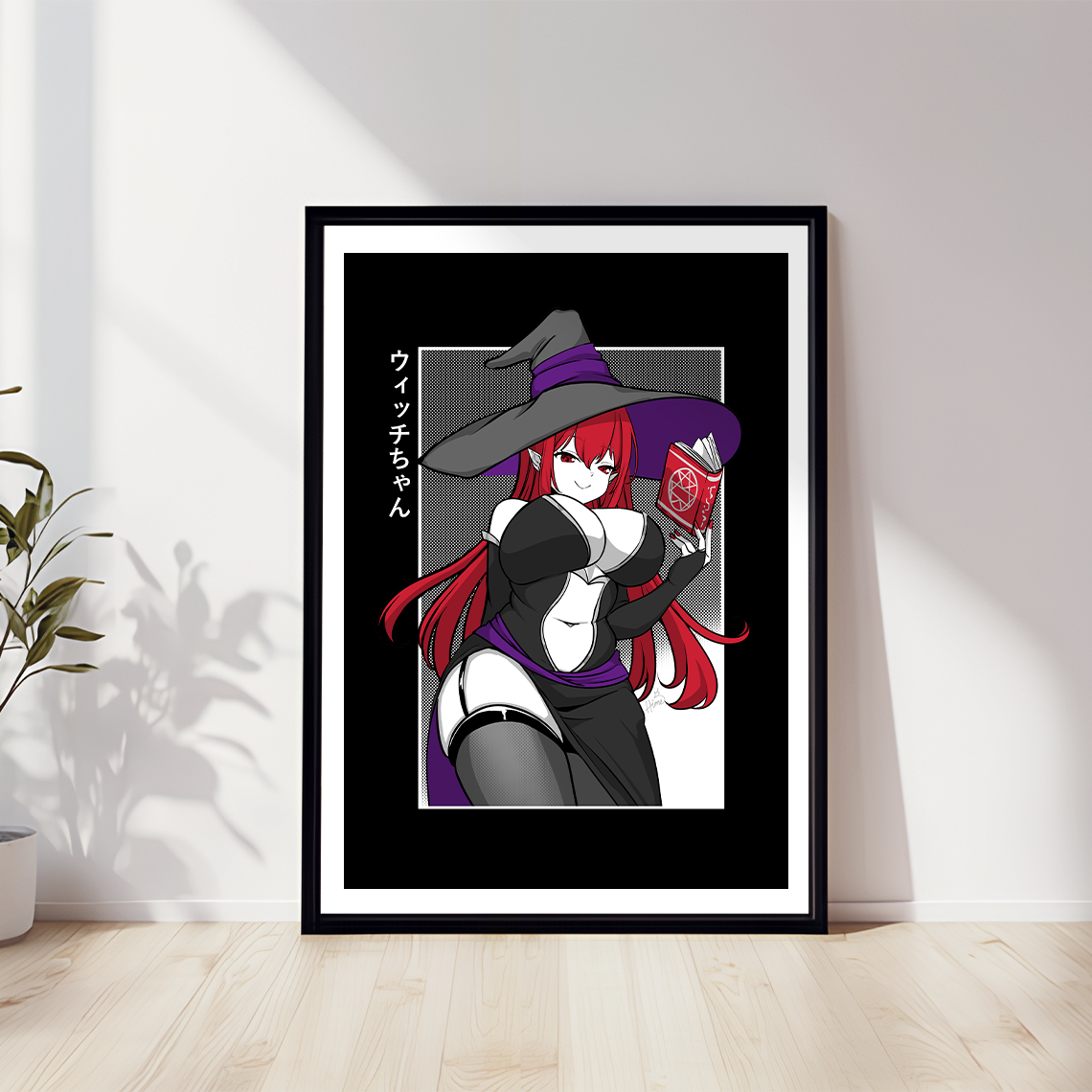 Witch-chan Art Print Witch Girl Poster Halloween Wall Art Gift for Game Fan Anime Waifu Poster Cool Anime-Inspired Tee Waifu Poster Orihime Studio Merch