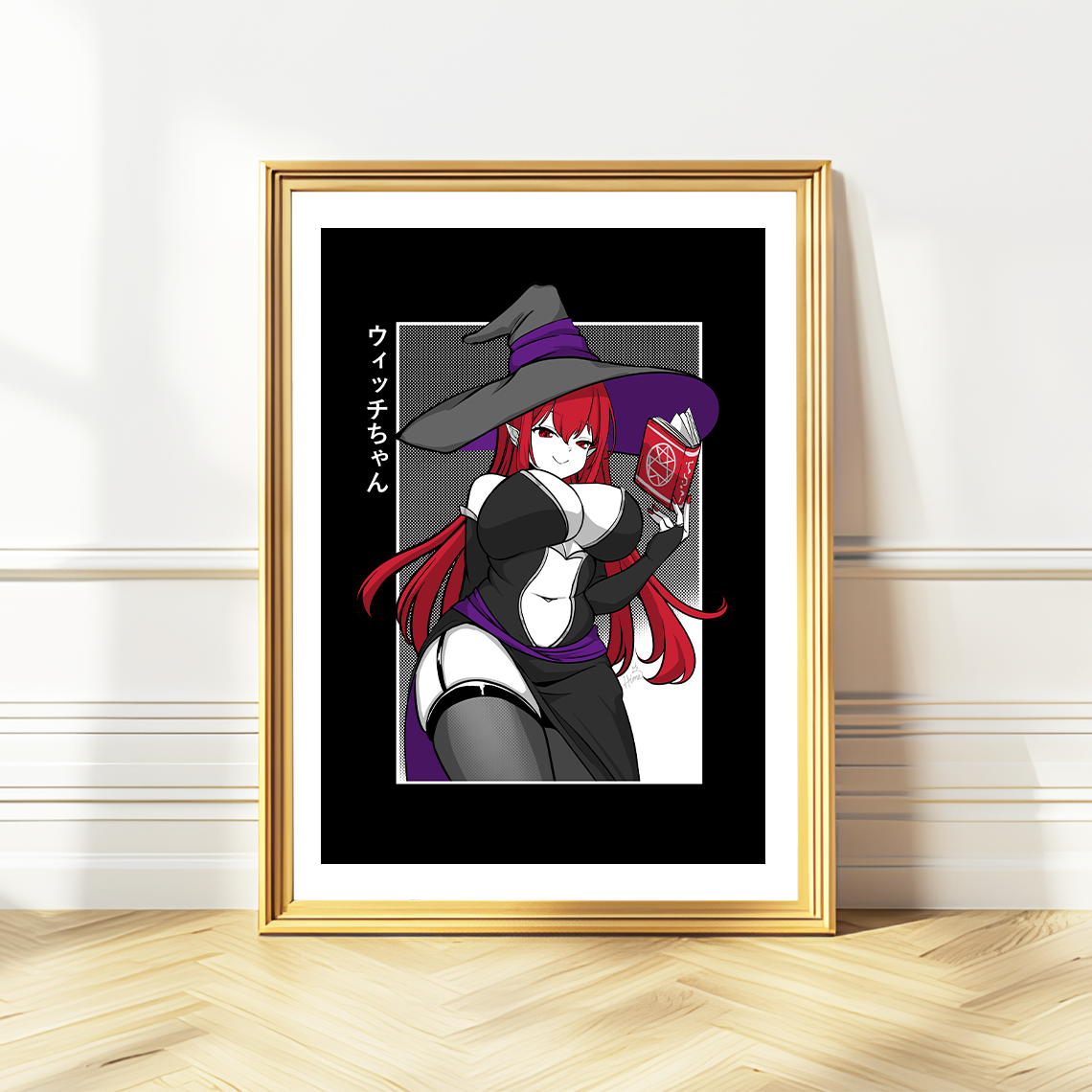 Witch-chan Art Print Witch Girl Poster Halloween Wall Art Gift for Game Fan Anime Waifu Poster Cool Anime-Inspired Tee Waifu Poster Orihime Studio Merch