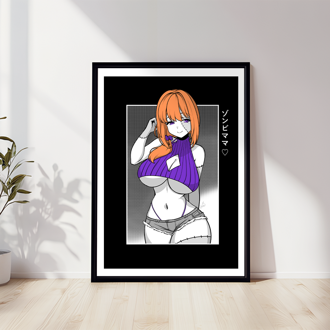 Zombie Mom Art Print Zombie MILF Poster Halloween Wall Art Gift for Game Fan Anime Waifu Poster Cool Anime-Inspired Wall Art Waifu Poster Orihime Studio Merch