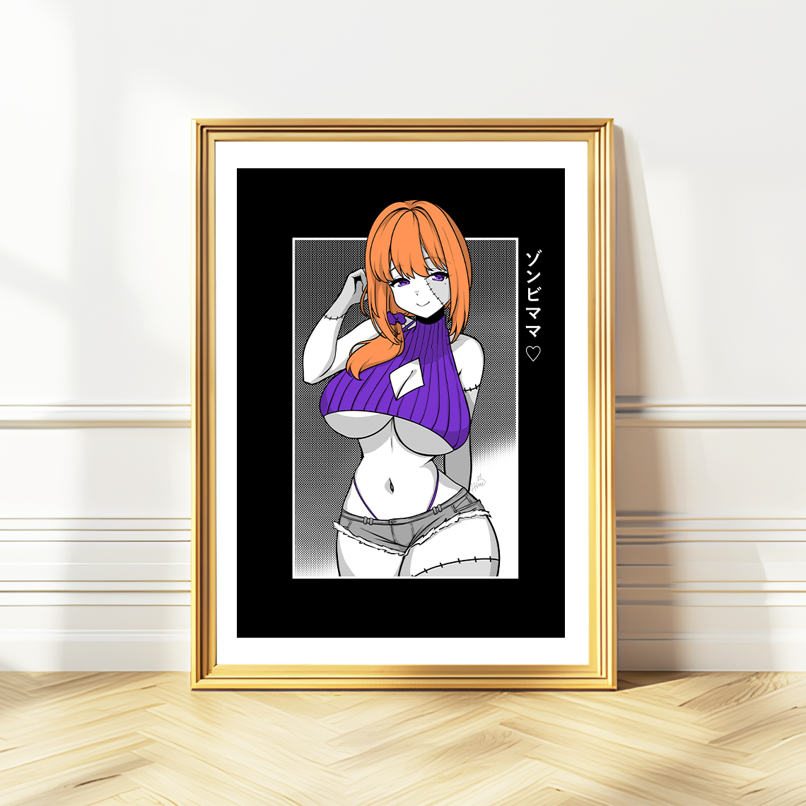 Zombie Mom Art Print Zombie MILF Poster Halloween Wall Art Gift for Game Fan Anime Waifu Poster Cool Anime-Inspired Wall Art Waifu Poster Orihime Studio Merch