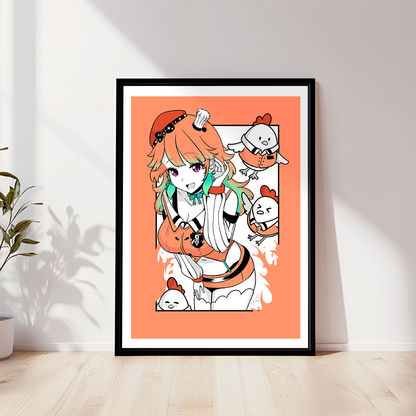 Takanashi Kiara Art Print, Takanashi Kiara Poster, Takanashi Kiara Merch, Gift For Vtuber Fan, Vtuber Merch, Vtuber Poster, Takanashi Kiara Fan, Hololive Poster, KFP