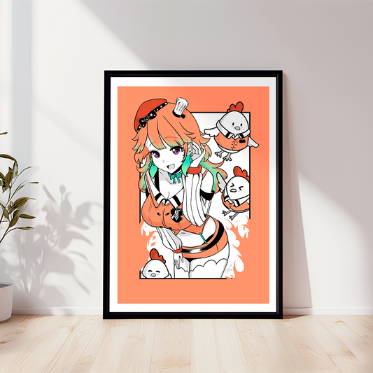 Takanashi Kiara Art Print, Takanashi Kiara Poster, Takanashi Kiara Merch, Gift For Vtuber Fan, Vtuber Merch, Vtuber Poster, Takanashi Kiara Fan, Hololive Poster, KFP