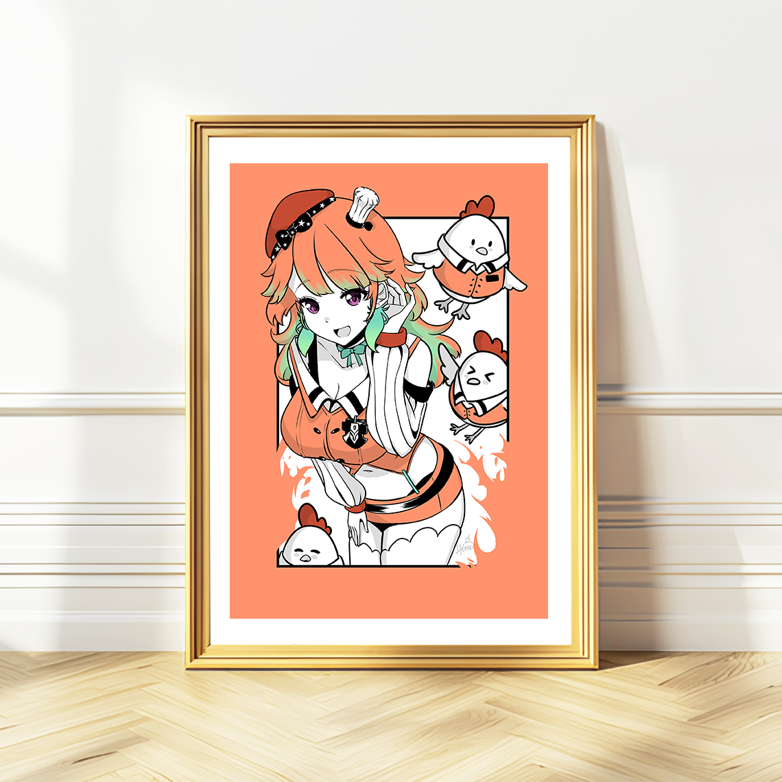 Takanashi Kiara Art Print, Takanashi Kiara Poster, Takanashi Kiara Merch, Gift For Vtuber Fan, Vtuber Merch, Vtuber Poster, Takanashi Kiara Fan, Hololive Poster, KFP