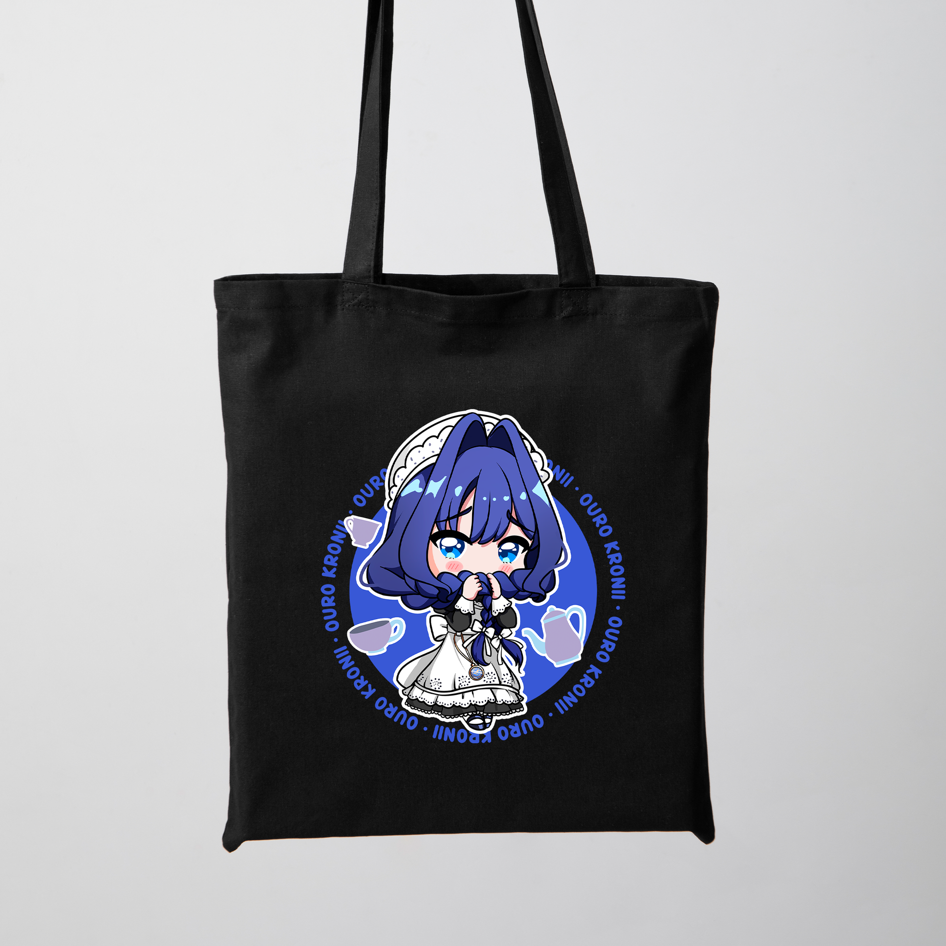 Ouro Kronii Maid Tote Bag Vtuber Tote Bag Ouro Kronii Maid Fan Merch Cotton Canvas Tote Bag Eco Tote Bag Sustainable Bag Kawaii Tote Bag hololive merch