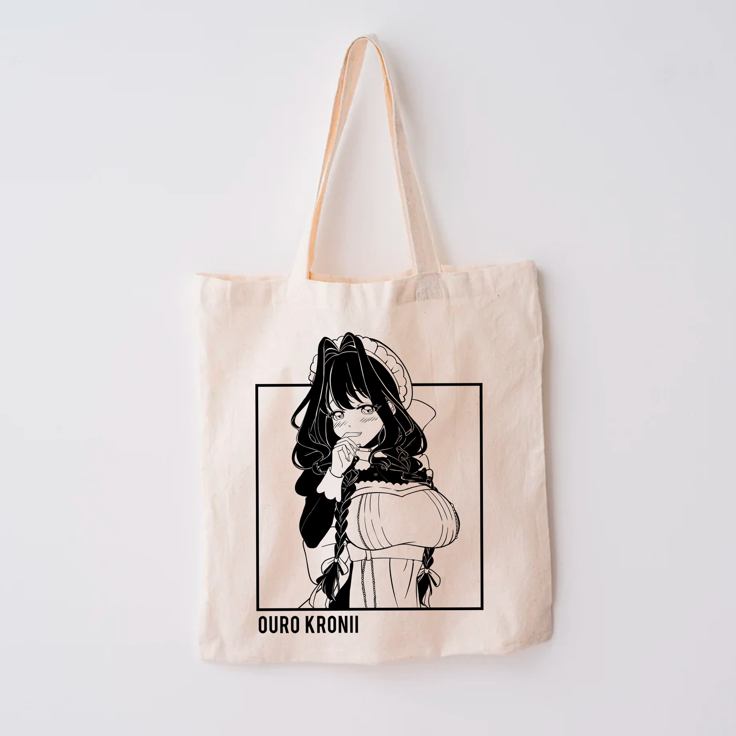 Ouro Kronii Maid Tote Bag Vtuber Tote Bag Ouro Kronii Maid Fan Merch Cotton Canvas Tote Bag Eco Tote Bag Sustainable Bag Kawaii Tote Bag hololive merch