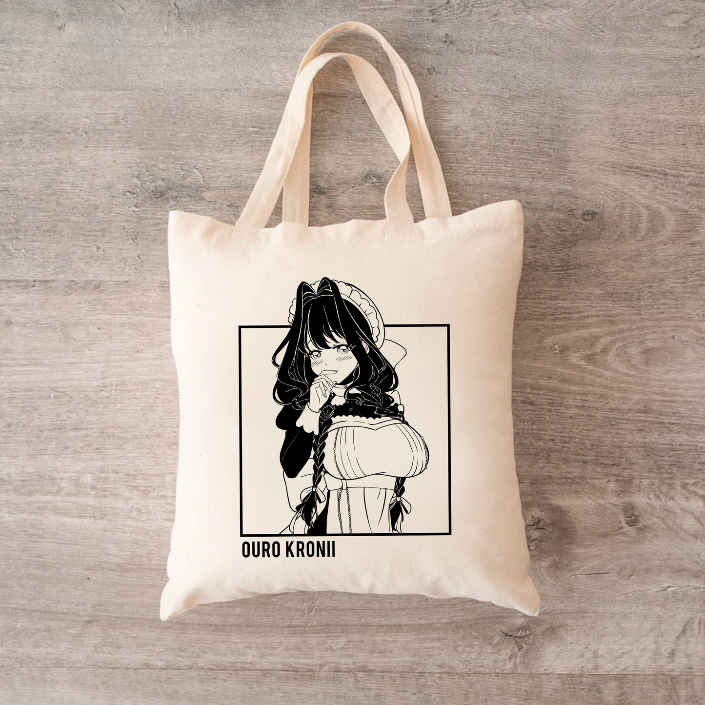 Ouro Kronii Maid Tote Bag Vtuber Tote Bag Ouro Kronii Maid Fan Merch Cotton Canvas Tote Bag Eco Tote Bag Sustainable Bag Kawaii Tote Bag hololive merch