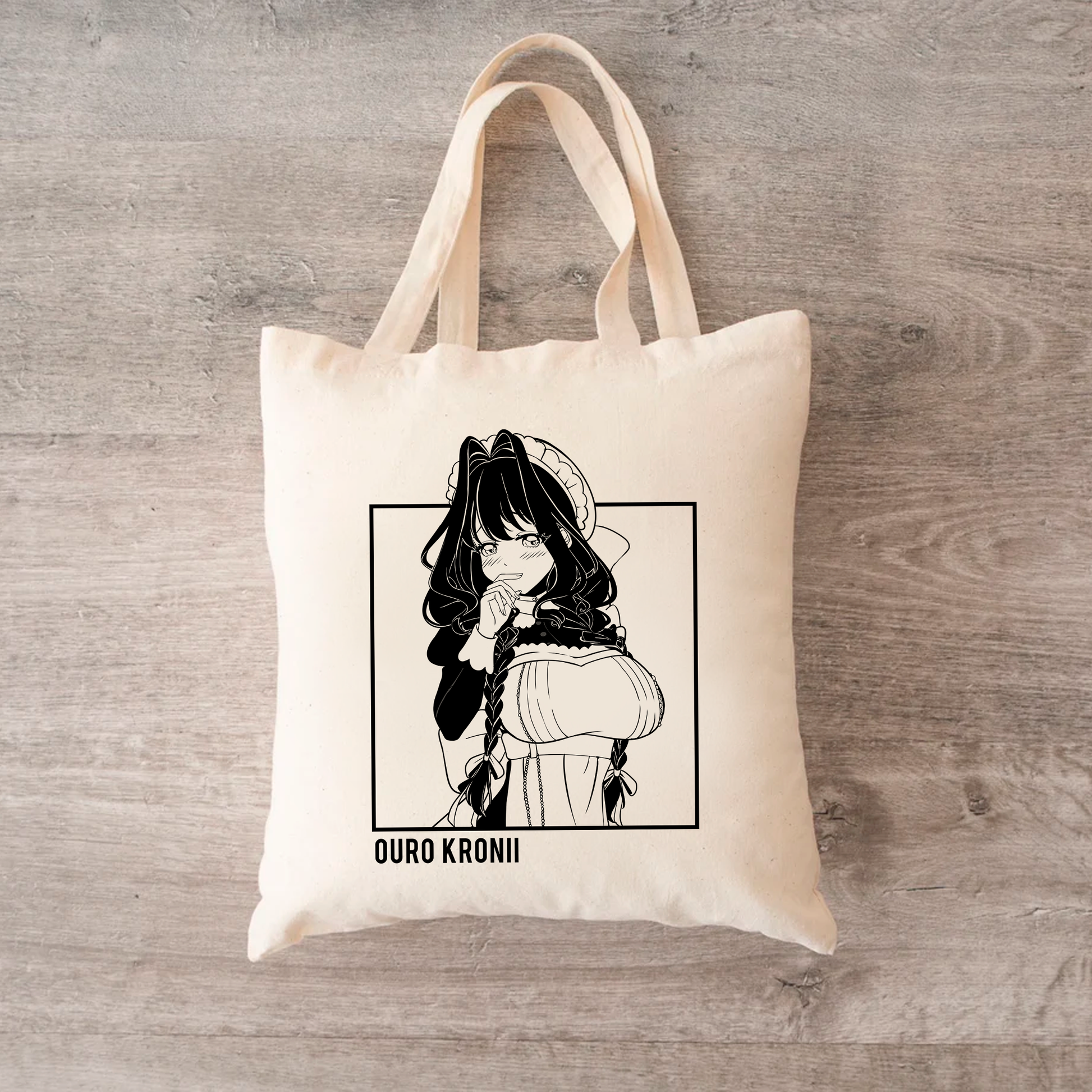 Ouro Kronii Maid Tote Bag Vtuber Tote Bag Ouro Kronii Maid Fan Merch Cotton Canvas Tote Bag Eco Tote Bag Sustainable Bag Kawaii Tote Bag hololive merch