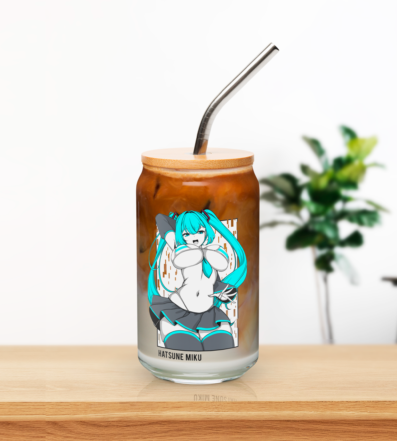 Hatsune Miku Glass Tumbler With Straw And Lid Waifu Cup Beer Can Iced Coffee Glass Hatsune Miku Cup Hatsune Miku Glass Waifu Cup