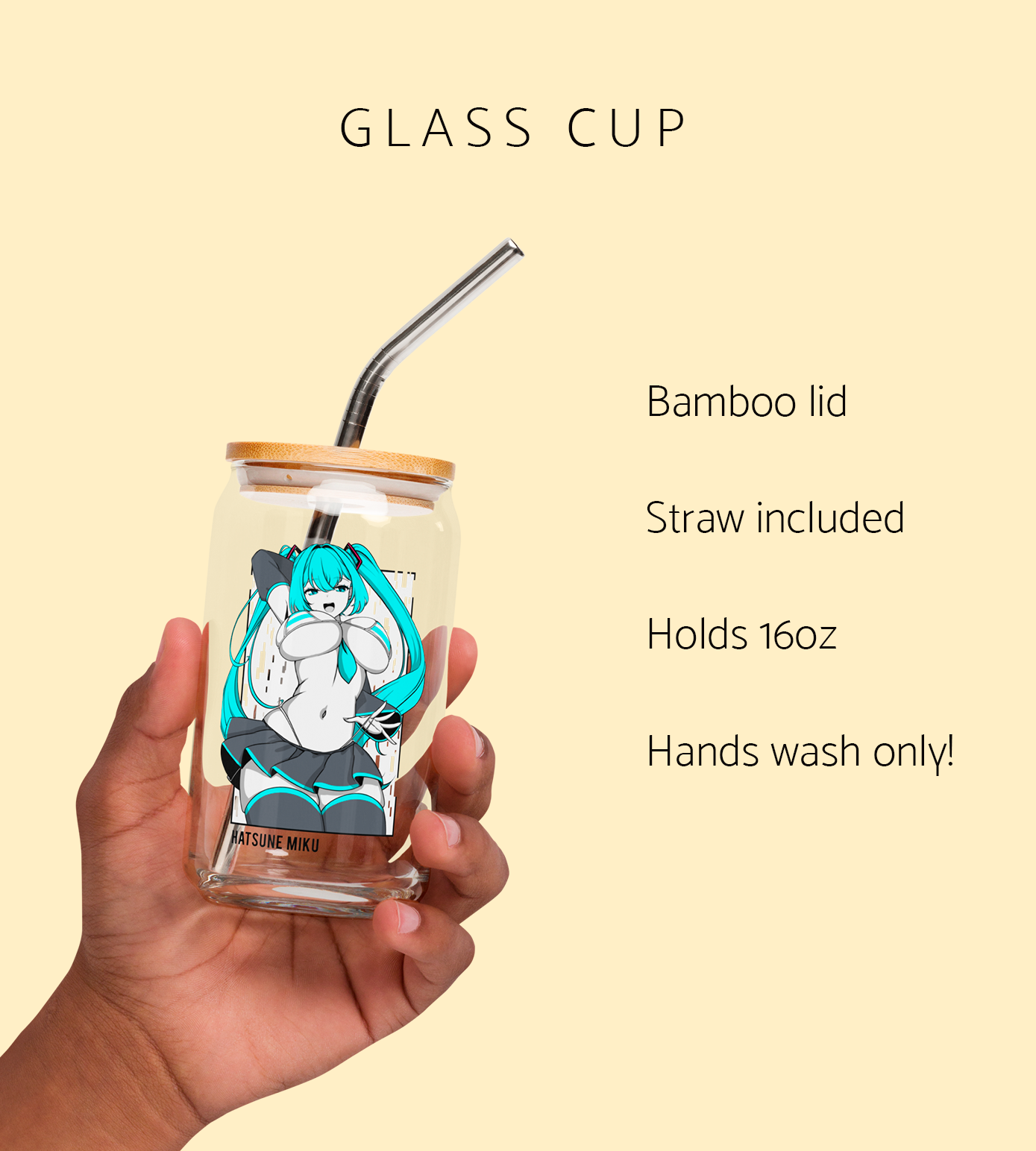 Hatsune Miku Glass Tumbler With Straw And Lid Waifu Cup Beer Can Iced Coffee Glass Hatsune Miku Cup Hatsune Miku Glass Waifu Cup