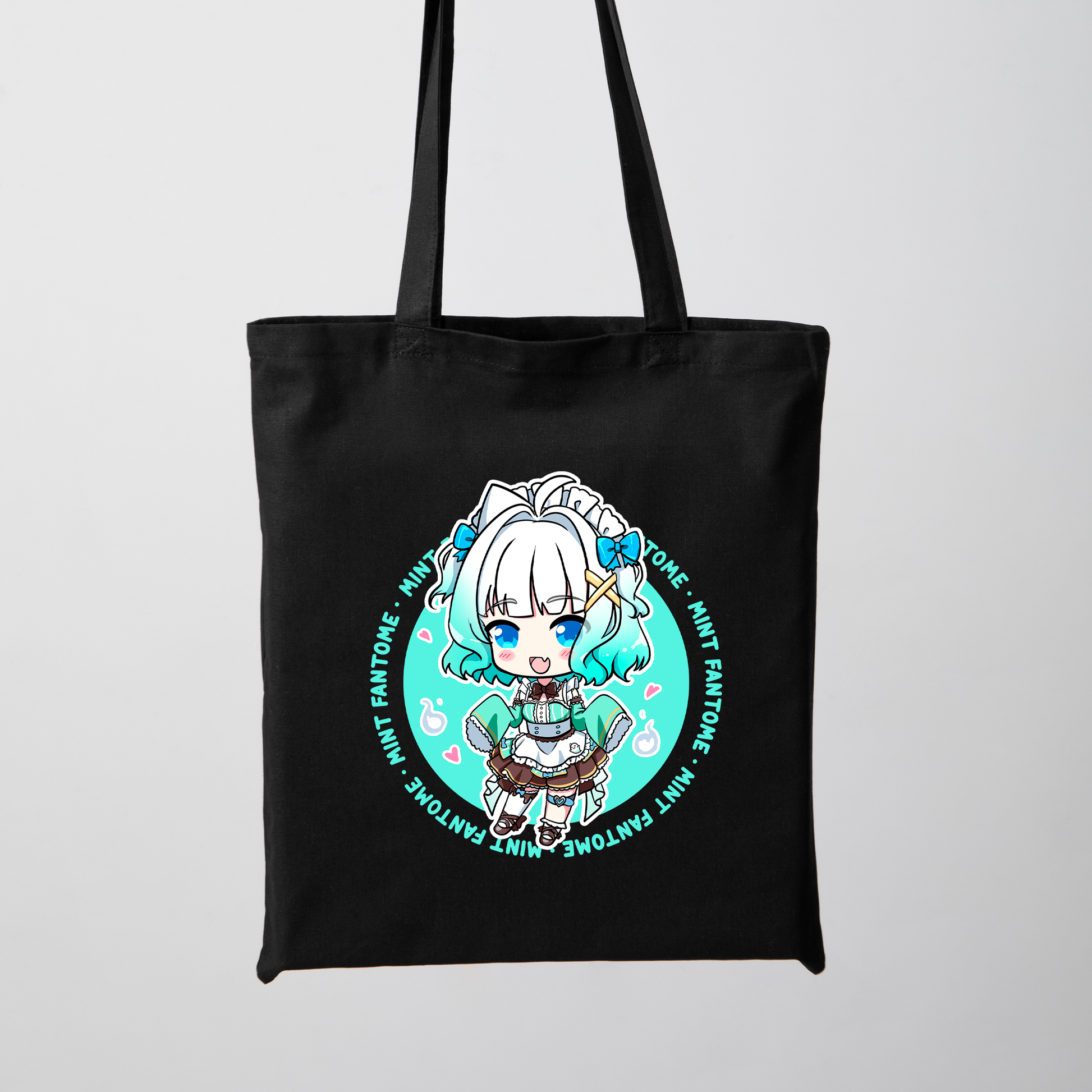 Mint Fantome Tote Bag Vtuber Tote Bag Mint Fantome Fan Merch Cotton Canvas Tote Bag Eco Tote Bag Sustainable Bag Kawaii Tote Bag Maid Mint merch
