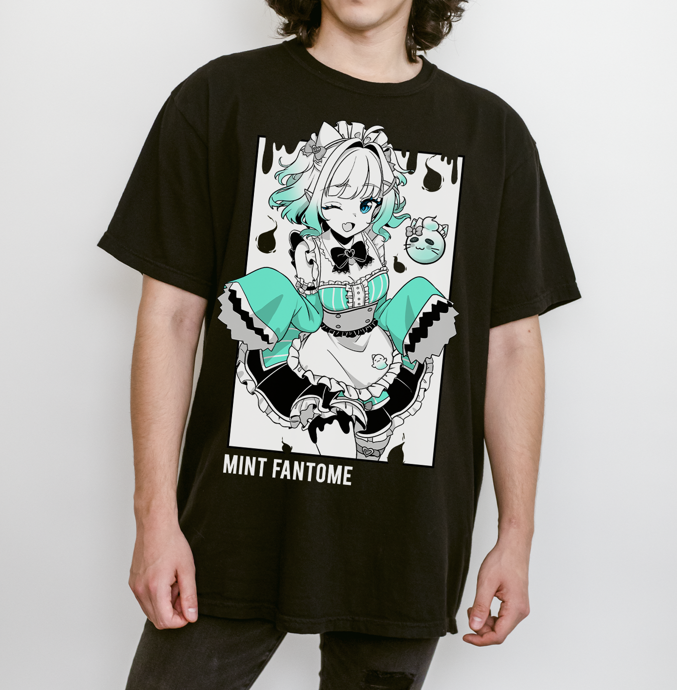 Mint Fantome T-Shirt Vtuber Shirt Mint Fantome Tee Gift for Vtuber Fan Anime Waifu Shirt Cool Vtuber Tee Waifu T-Shirt Maid Mint Merch