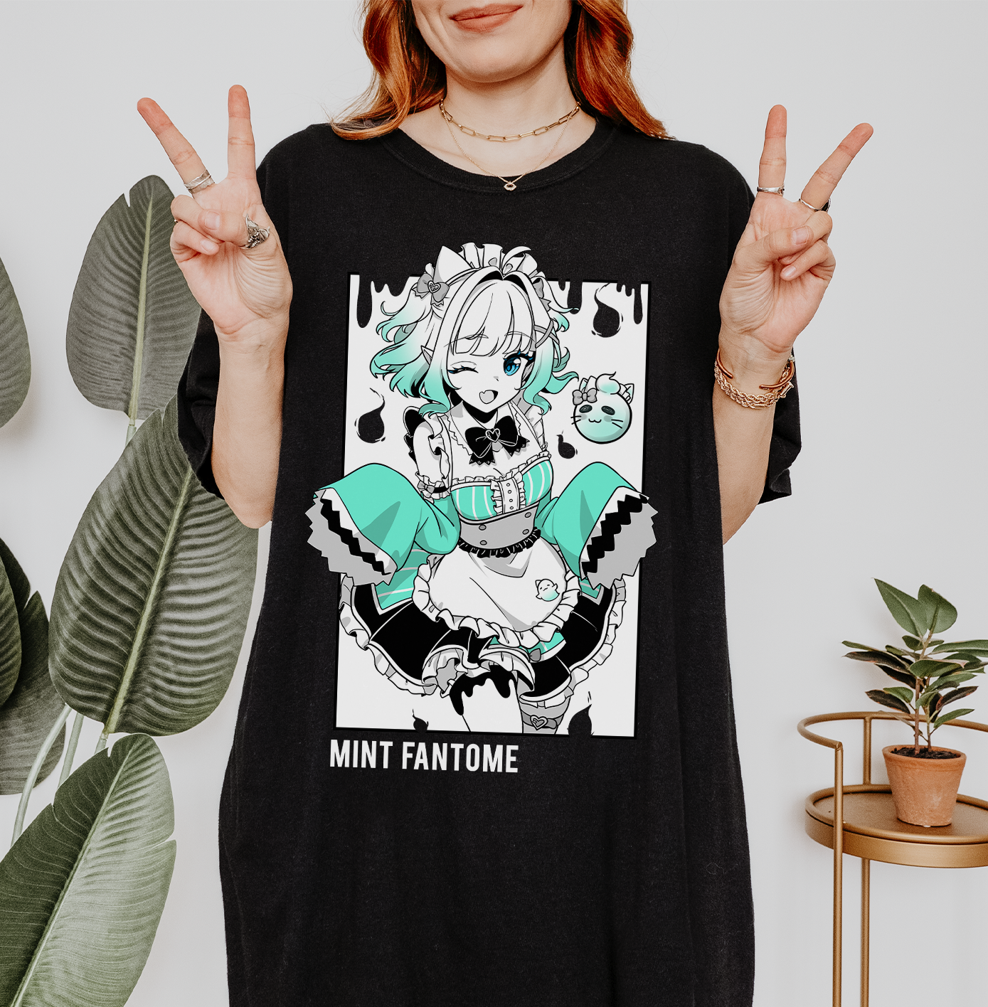 Mint Fantome T-Shirt Vtuber Shirt Mint Fantome Tee Gift for Vtuber Fan Anime Waifu Shirt Cool Vtuber Tee Waifu T-Shirt Maid Mint Merch