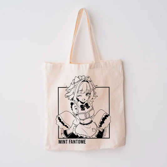 Mint Fantome Tote Bag Vtuber Tote Bag Mint Fantome Fan Merch Cotton Canvas Tote Bag Eco Tote Bag Sustainable Bag Kawaii Tote Bag Maid Mint merch