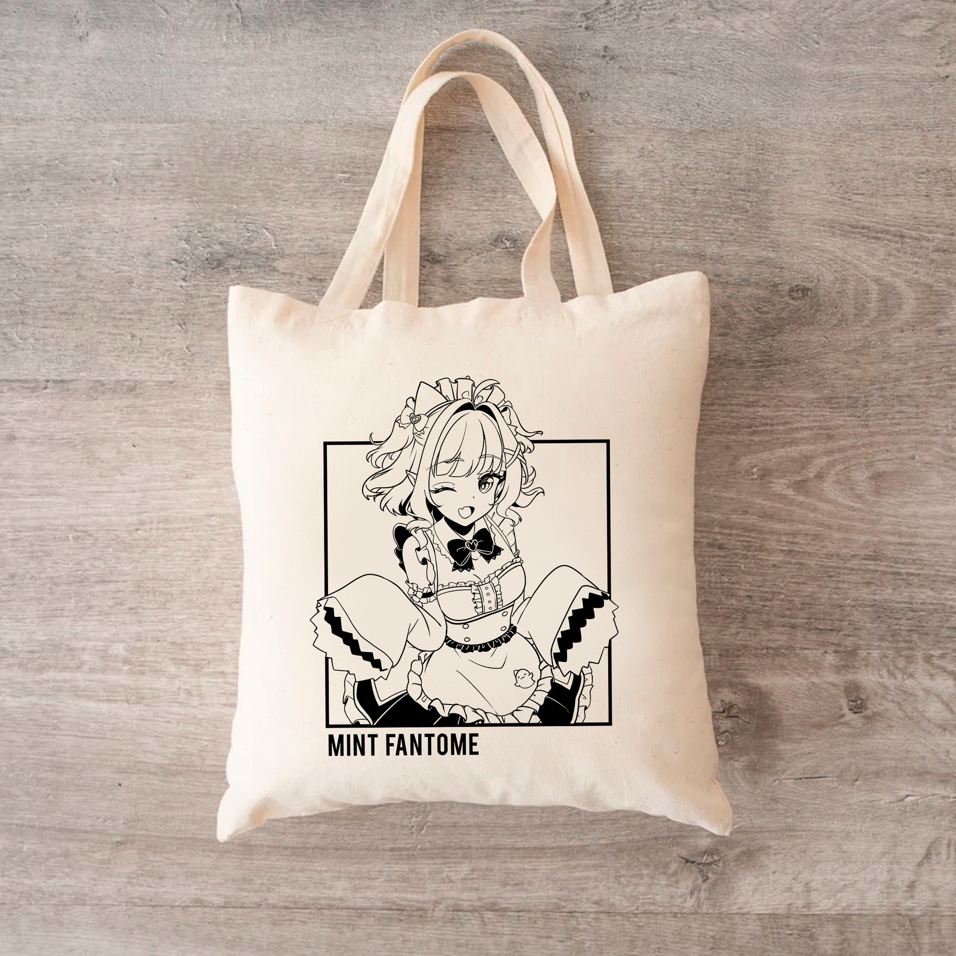 Mint Fantome Tote Bag Vtuber Tote Bag Mint Fantome Fan Merch Cotton Canvas Tote Bag Eco Tote Bag Sustainable Bag Kawaii Tote Bag Maid Mint merch