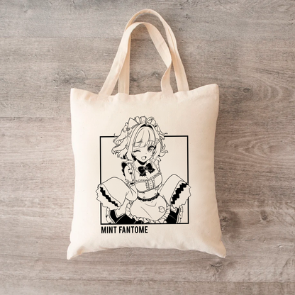 Mint Fantome Tote Bag Vtuber Tote Bag Mint Fantome Fan Merch Cotton Canvas Tote Bag Eco Tote Bag Sustainable Bag Kawaii Tote Bag Maid Mint merch