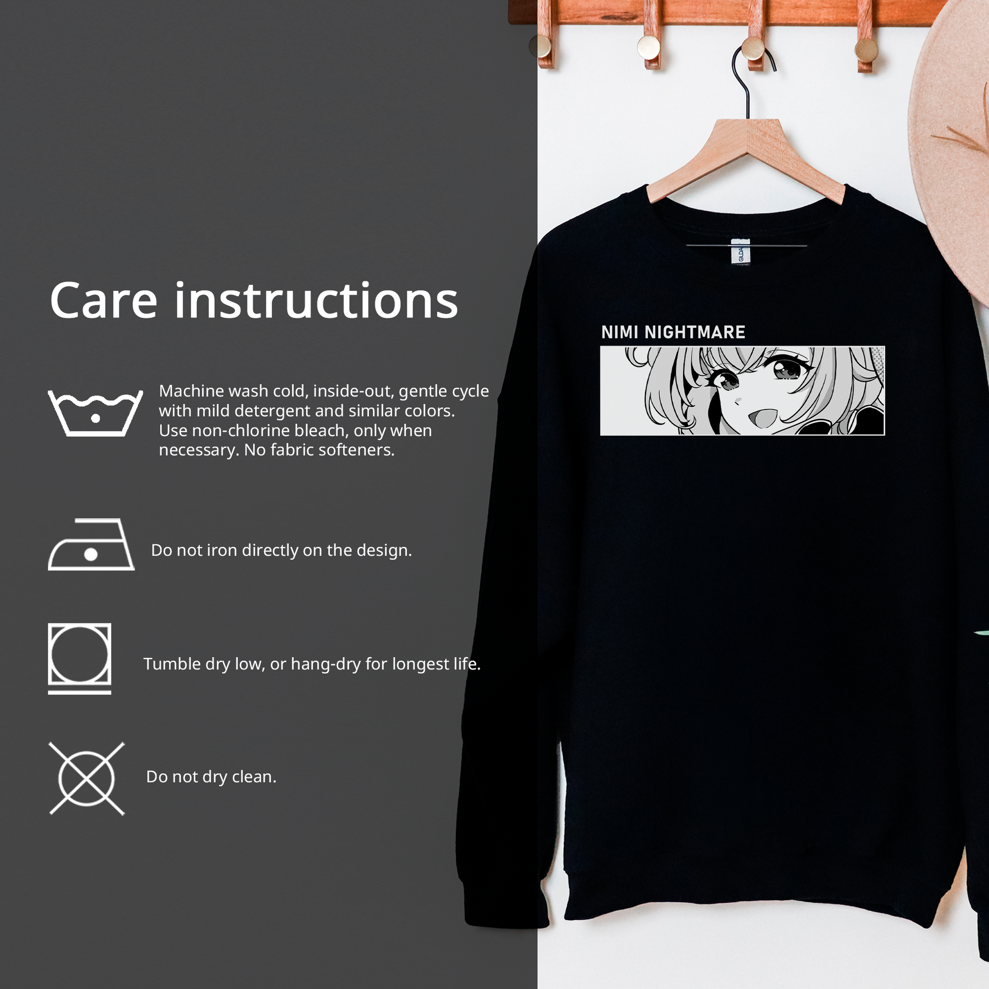 Nimi Nightmare Sweatshirt Vtuber Crewneck Nimi Nightmare Shirt Gift for Vtuber Fan Vtuber Waifu Shirt Cool Vtuber Nimi Nightmare Sweatshirt Nimi Nightmare Merch