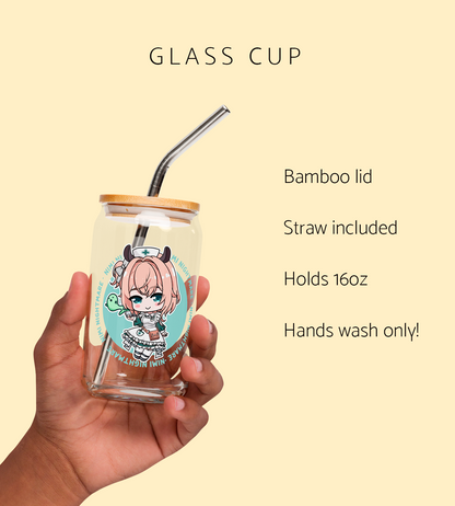 Nimi Nightmare Glass Tumbler With Straw And Lid Vtuber Waifu Cup Beer Can Iced Coffee Glass Nimi Nightmare Cup Nimi Glass Waifu Cup