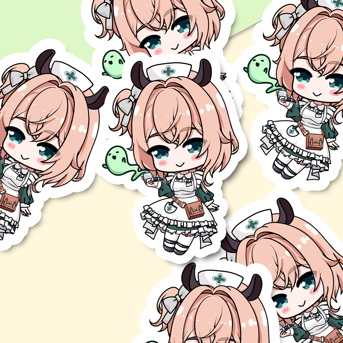 Nimi Nightmare Sticker, Vtuber Stickers, Kiss Cut Stickers 3"x3", Nimi Nightmare Stickers, Stationery Stickers, Nimi Nightmare Merch, Vtuber merch
