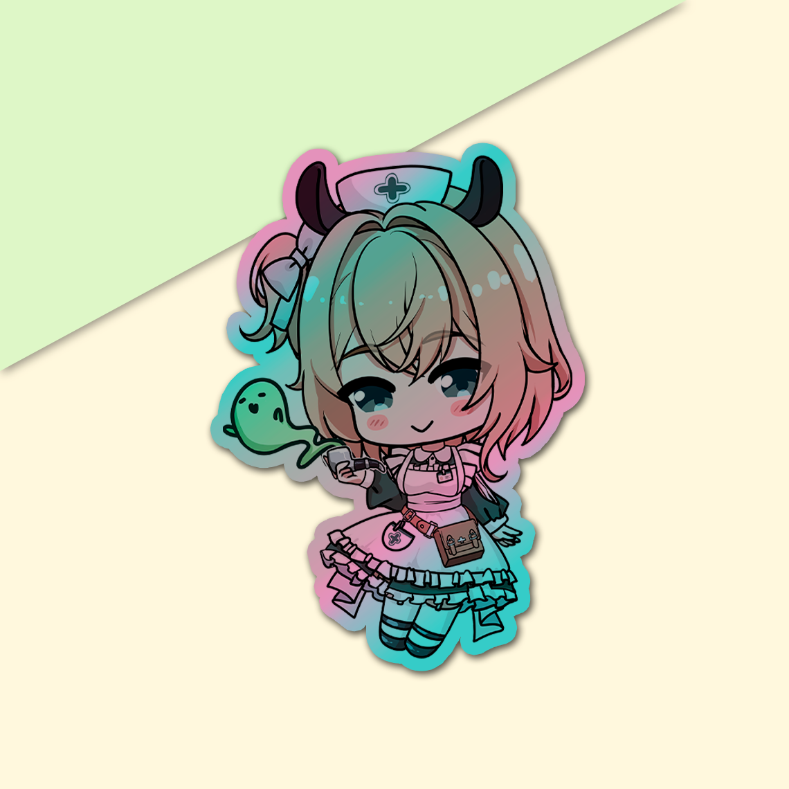Nimi Nightmare holographic Sticker, Vtuber Stickers, Kiss Cut Stickers 3"x3", Nimi Nightmare Stickers, Stationery Stickers, Nimi Nightmare Merch, Vtuber merch