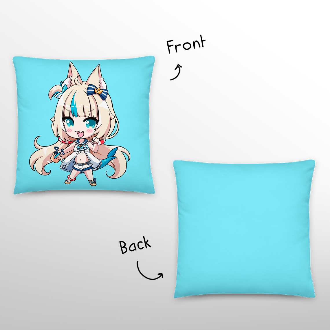 Sameko Saba Throw Pillow, Vtuber Throw Pillows, Gift for Vtuber Fan, Sameko Saba Throw Pillow, Decorative Pillow, Sameko Saba Merch