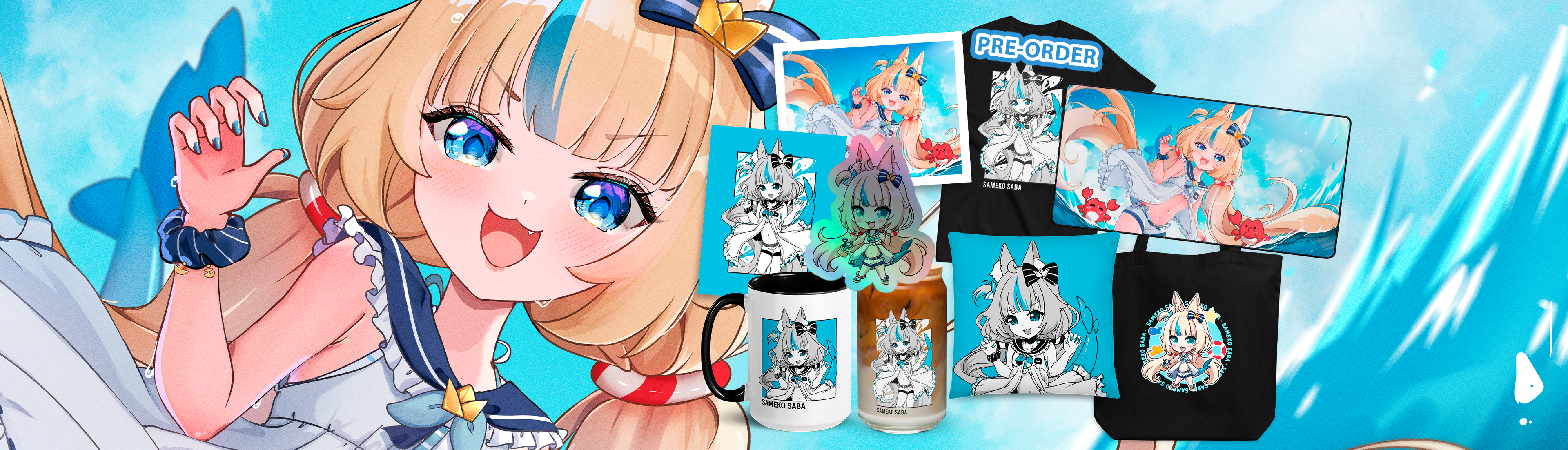 sameko saba merch, sameko saba collection, vtuber merch, sameko saba goods, sameko saba products, vtuber collection, vtuber merch for sale