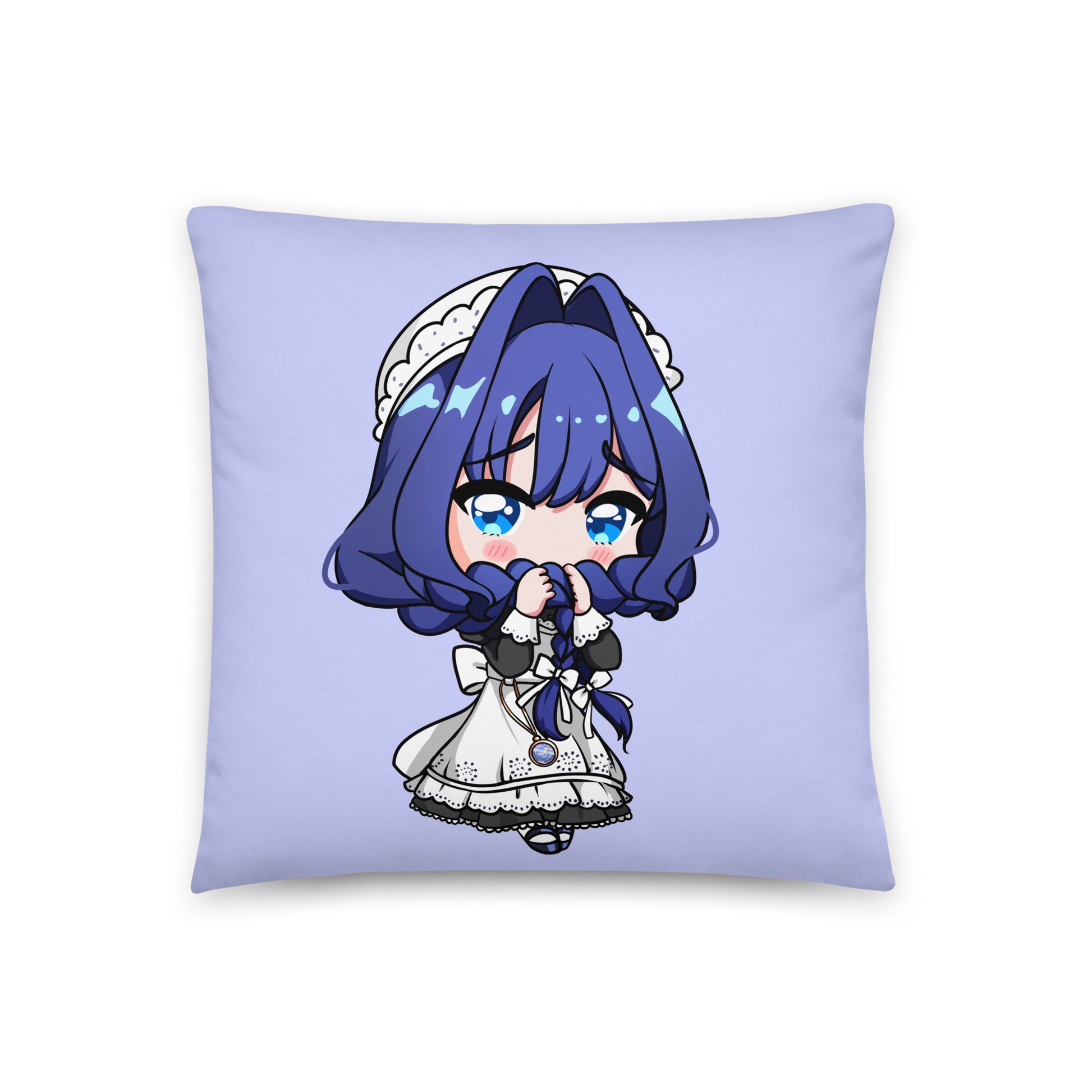 Ouro Kronii Maid Throw Pillow, Vtuber Throw Pillows, Gift for Vtuber Fan, Ouro Kronii Maid Throw Pillow, Decorative Pillow, Hololive Merch