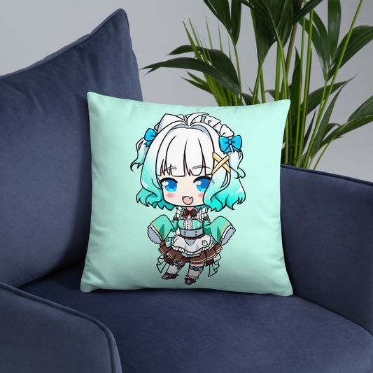 Mint Fantome Throw Pillow, Vtuber Throw Pillows, Gift for Vtuber Fan, Mint Fantome Throw Pillow, Decorative Pillow, Maid Mint Merch