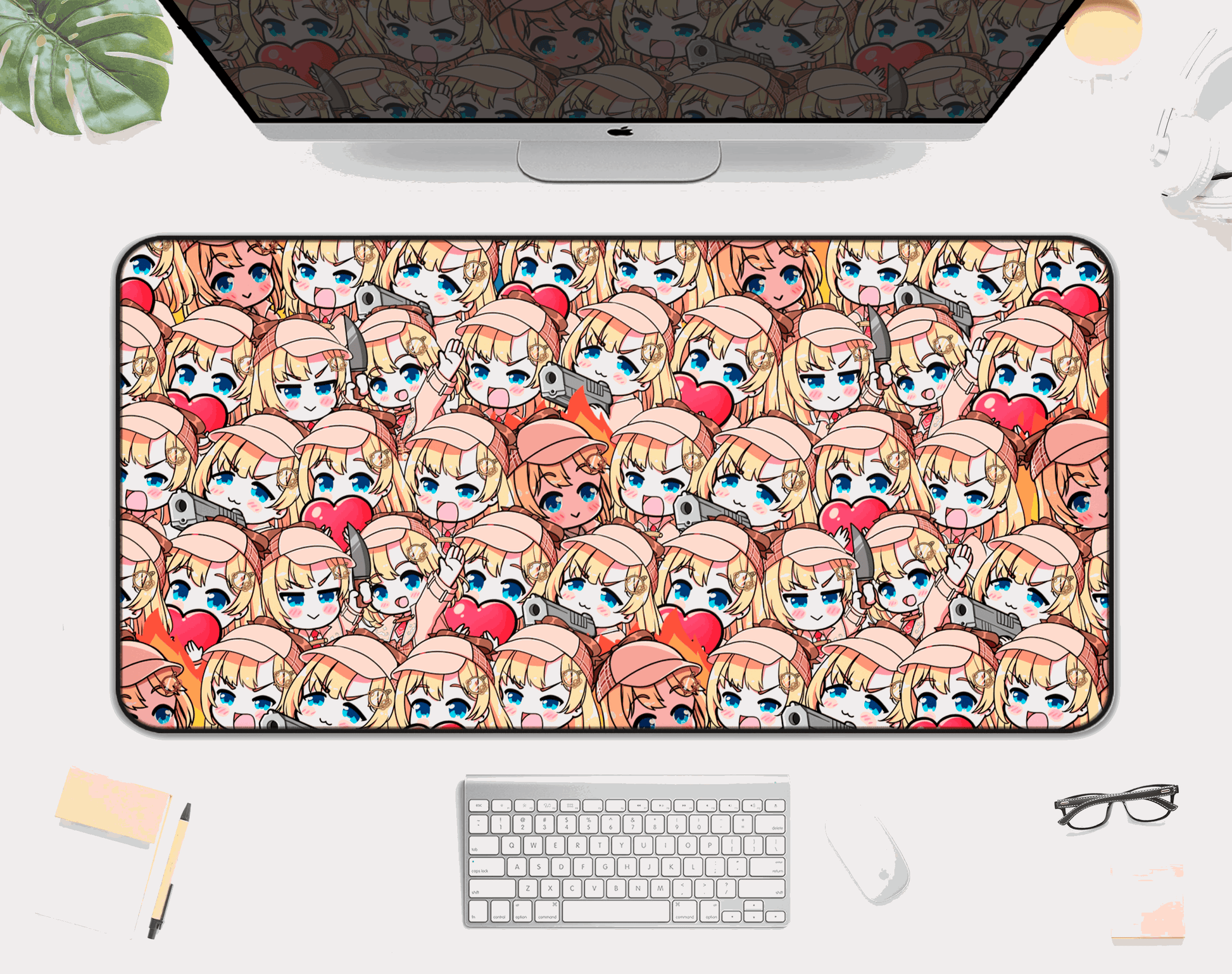 Amelia Watson Deskmat Vtubers Mousepad XL XXL Gaming Desk Mat Gift for Gamers Waifu Large Playmat Hololive Merch Amelia Watson Mousepad