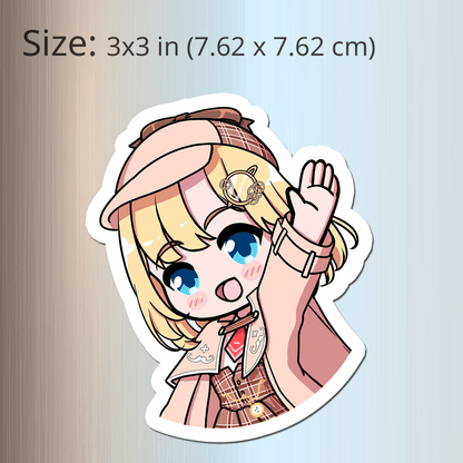 Amelia Watson Fridge Magnet Die Cut Vtuber Magnets 3″ × 3″ Vtuber Merch Hololive Merch Amelia Watson Fan Vtuber Fan Vtuber Magnet