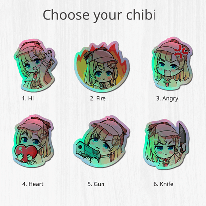 Amelia Watson Holographic stickers Vtuber Stickers Kiss Cut Stickers 3"x3" Hololive Stickers Stationery Stickers Amelia Watson Vtuber merch