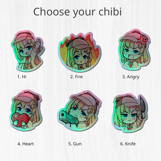 Amelia Watson Holographic stickers Vtuber Stickers Kiss Cut Stickers 3"x3" Hololive Stickers Stationery Stickers Amelia Watson Vtuber merch