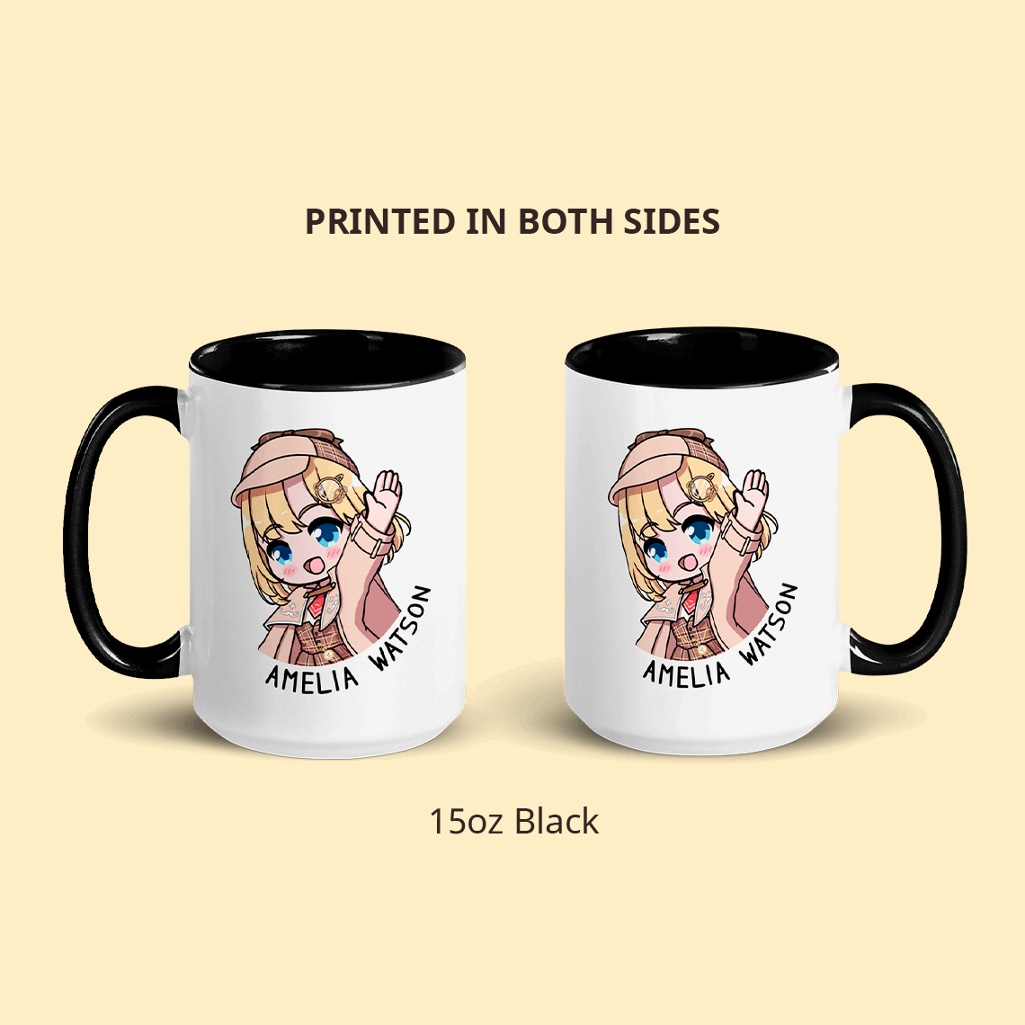 Amelia Watson Mug Vtuber Coffee Mug Hololive Coffee Cup Hololive Myth Mug Amelia Watson Merch Hololive Fan Vtuber Merch Vtuber Fan