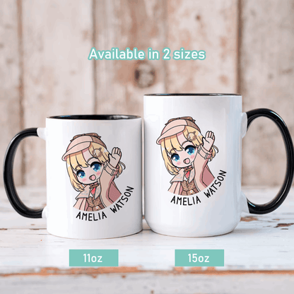 Amelia Watson Mug Vtuber Coffee Mug Hololive Coffee Cup Hololive Myth Mug Amelia Watson Merch Hololive Fan Vtuber Merch Vtuber Fan