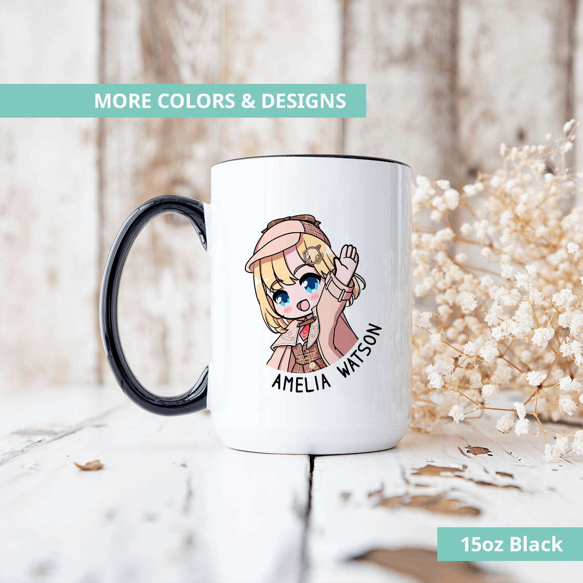 Amelia Watson Mug Vtuber Coffee Mug Hololive Coffee Cup Hololive Myth Mug Amelia Watson Merch Hololive Fan Vtuber Merch Vtuber Fan