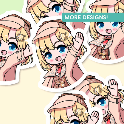 Amelia Watson Stickers Vtuber Stickers Kiss Cut Stickers 3"x3" kawaii Stickers Stationery Stickers Hololive Vtuber merch Amelia Watson Merch