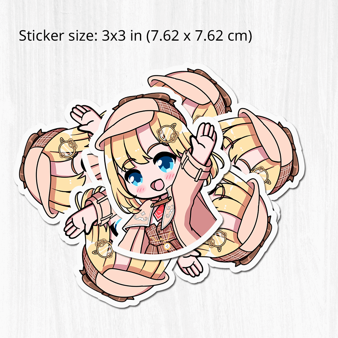 Amelia Watson Stickers Vtuber Stickers Kiss Cut Stickers 3"x3" kawaii Stickers Stationery Stickers Hololive Vtuber merch Amelia Watson Merch