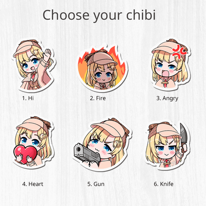 Amelia Watson Stickers Vtuber Stickers Kiss Cut Stickers 3"x3" kawaii Stickers Stationery Stickers Hololive Vtuber merch Amelia Watson Merch