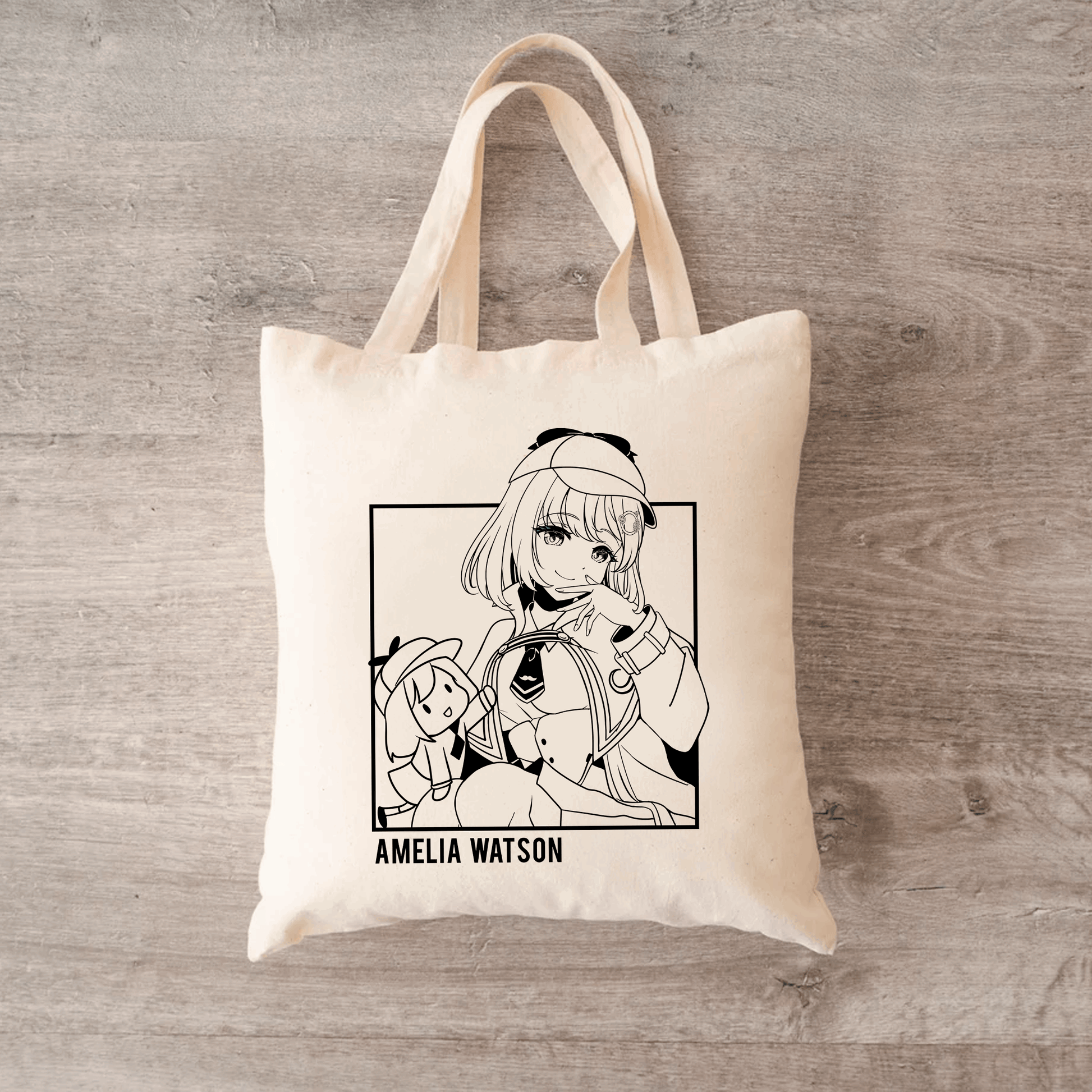 Amelia Watson Tote Bag Vtuber Tote Bag Hololive Fan Merch Cotton Canvas Tote Bag Eco Tote Bag Sustainable Bag Kawaii Tote Bag Amelia Watson