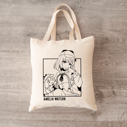 Amelia Watson Tote Bag Vtuber Tote Bag Hololive Fan Merch Cotton Canvas Tote Bag Eco Tote Bag Sustainable Bag Kawaii Tote Bag Amelia Watson